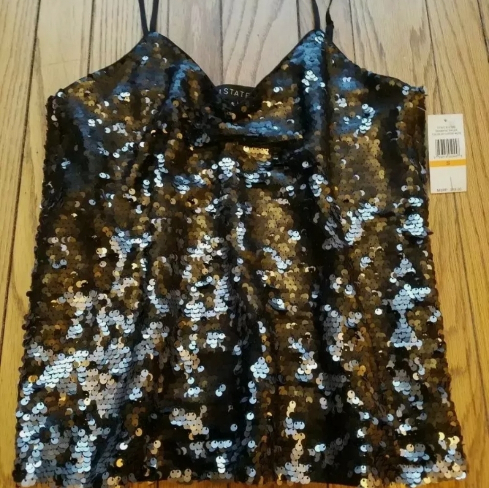 1 State Sequin Camisole Top Size Small